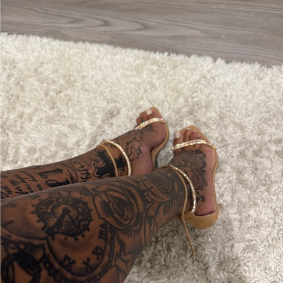 Express Gold Rhinestone Sandals - Picture 12 of 16